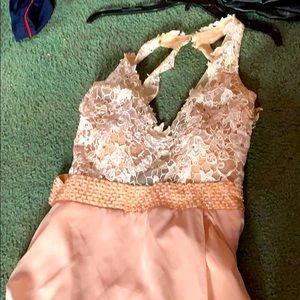 peach prom dress